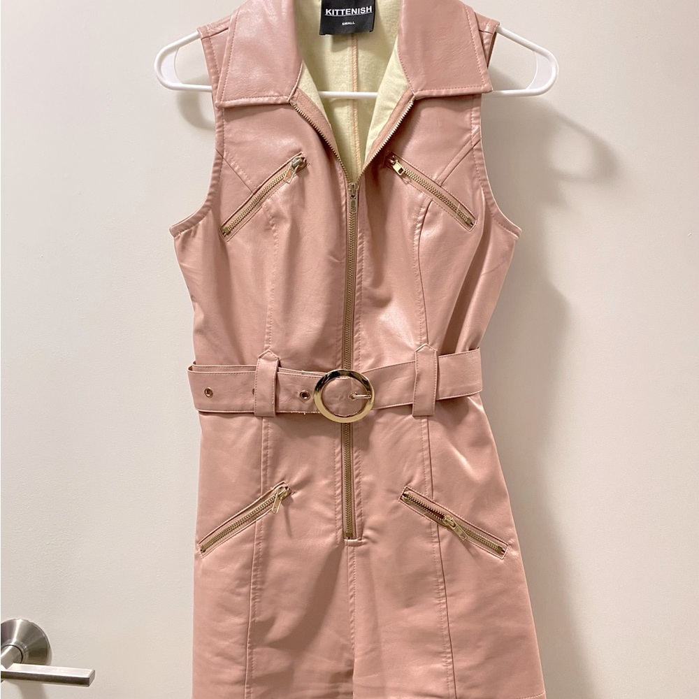Leather Pink Romper